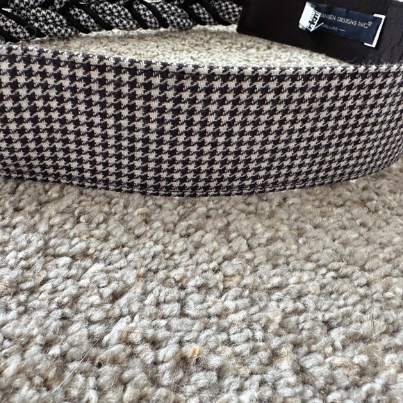 Vintage 80s Ginnie Johansen Designs Black & White Houndstooth Braided Belt USA main image 4